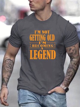 Powerful Slogan Print, Men's Graphic Design Crew Neck T-shirt, Casual Comfy Tees T-shirts For Summer, Men's Clothing Tops