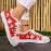 Women's Christmas Print Canvas Shoes, Casual Lace Up Outdoor Shoes, Lightweight Low Top Sneakers